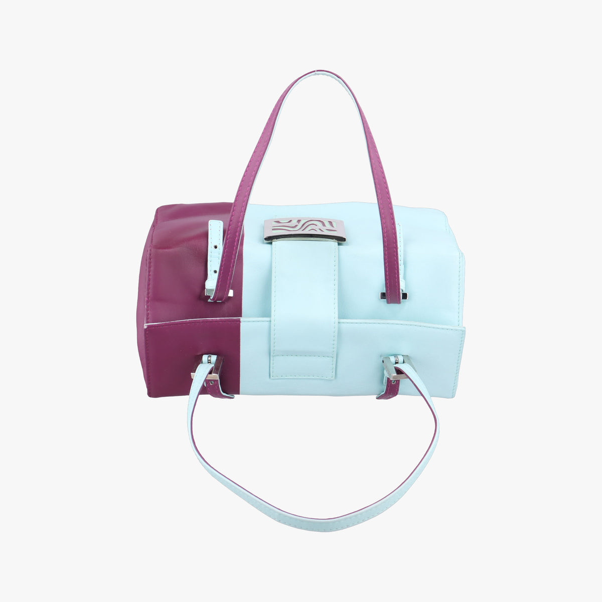 Pre-owned Fendi Bento box Blue x Purple Leather 26790 handbag | stylenewstar