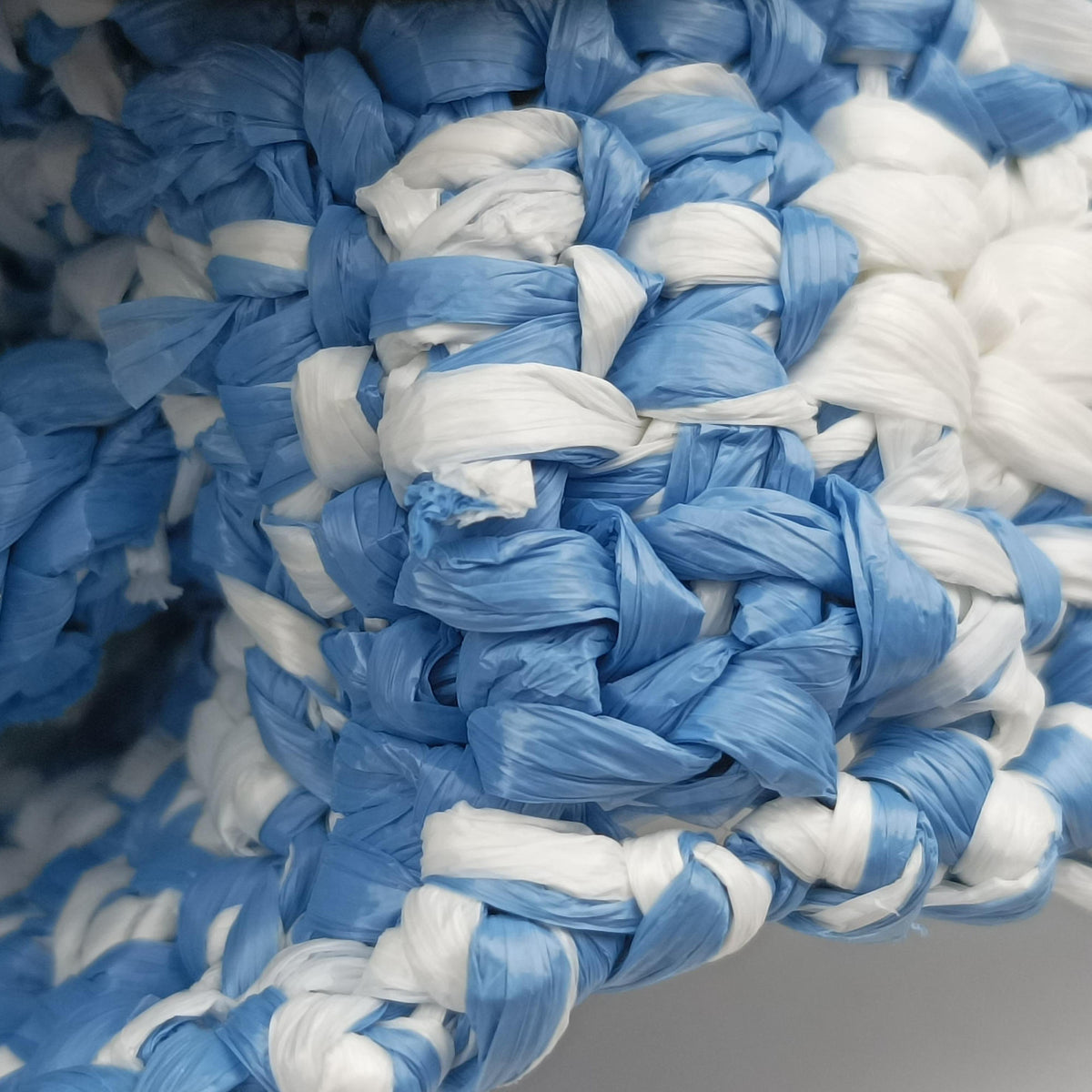 Vintage Prada Effect Crochet Blue Raffia  shoulderbag | stylenewstar