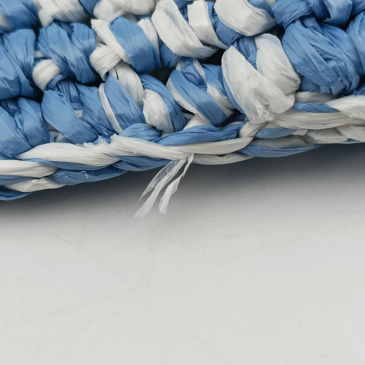 Vintage Prada Effect Crochet Blue Raffia  shoulderbag | stylenewstar