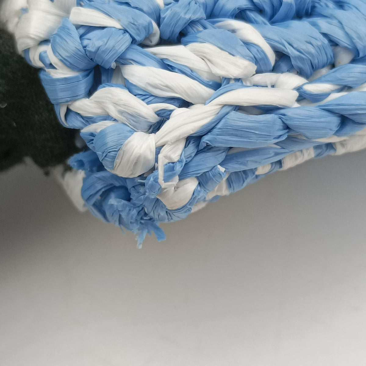 Vintage Prada Effect Crochet Blue Raffia  shoulderbag | stylenewstar