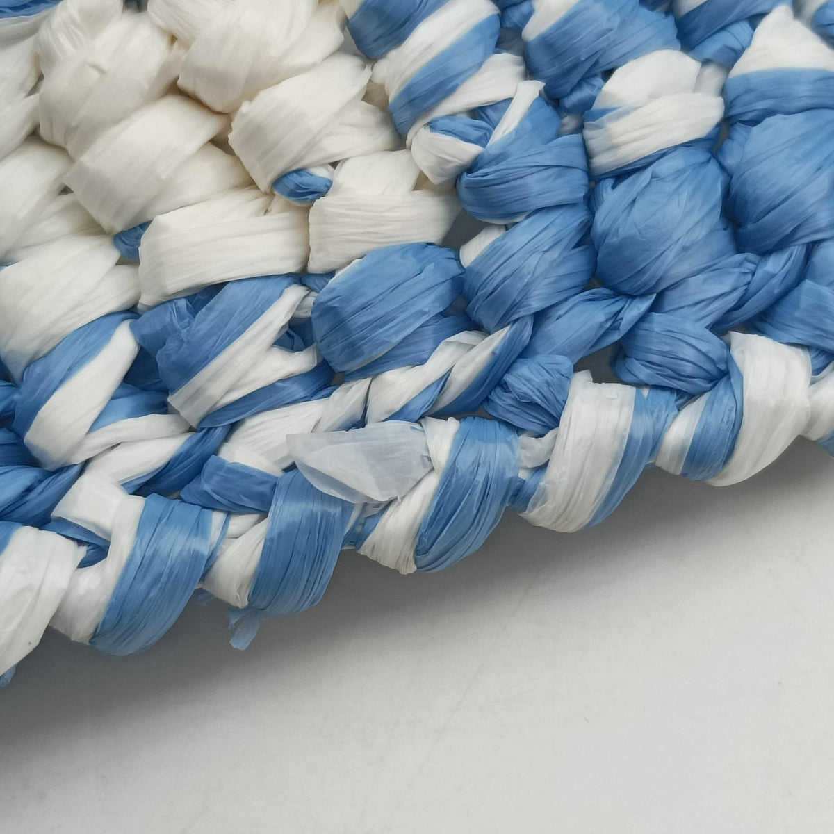 Vintage Prada Effect Crochet Blue Raffia  shoulderbag | stylenewstar