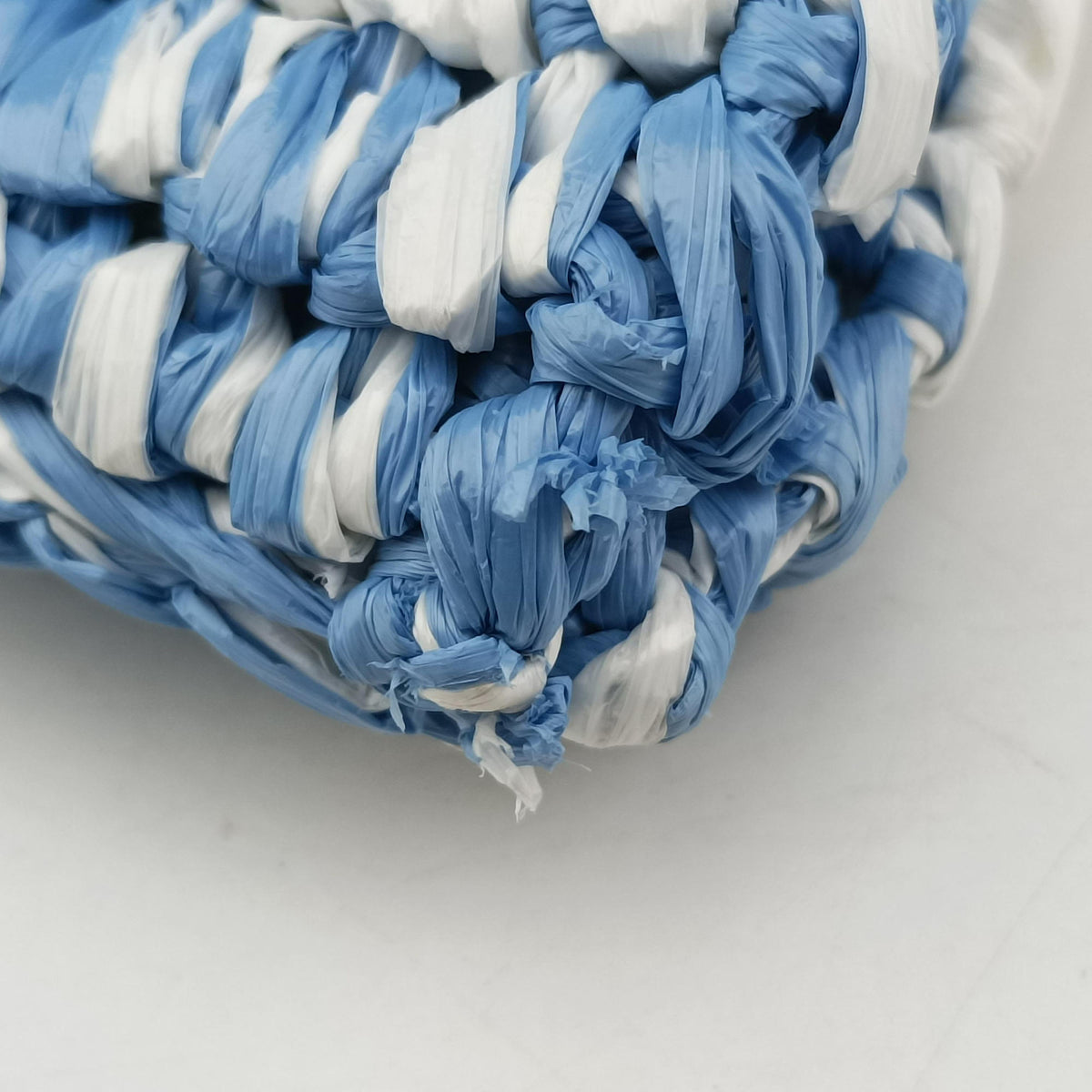 Vintage Prada Effect Crochet Blue Raffia  shoulderbag | stylenewstar
