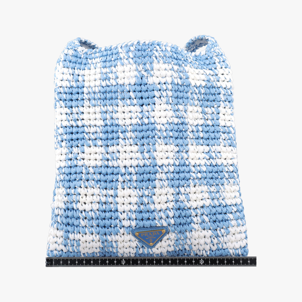 Vintage Prada Effect Crochet Blue Raffia  shoulderbag | stylenewstar