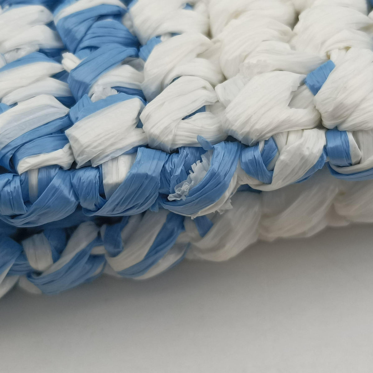 Vintage Prada Effect Crochet Blue Raffia  shoulderbag | stylenewstar
