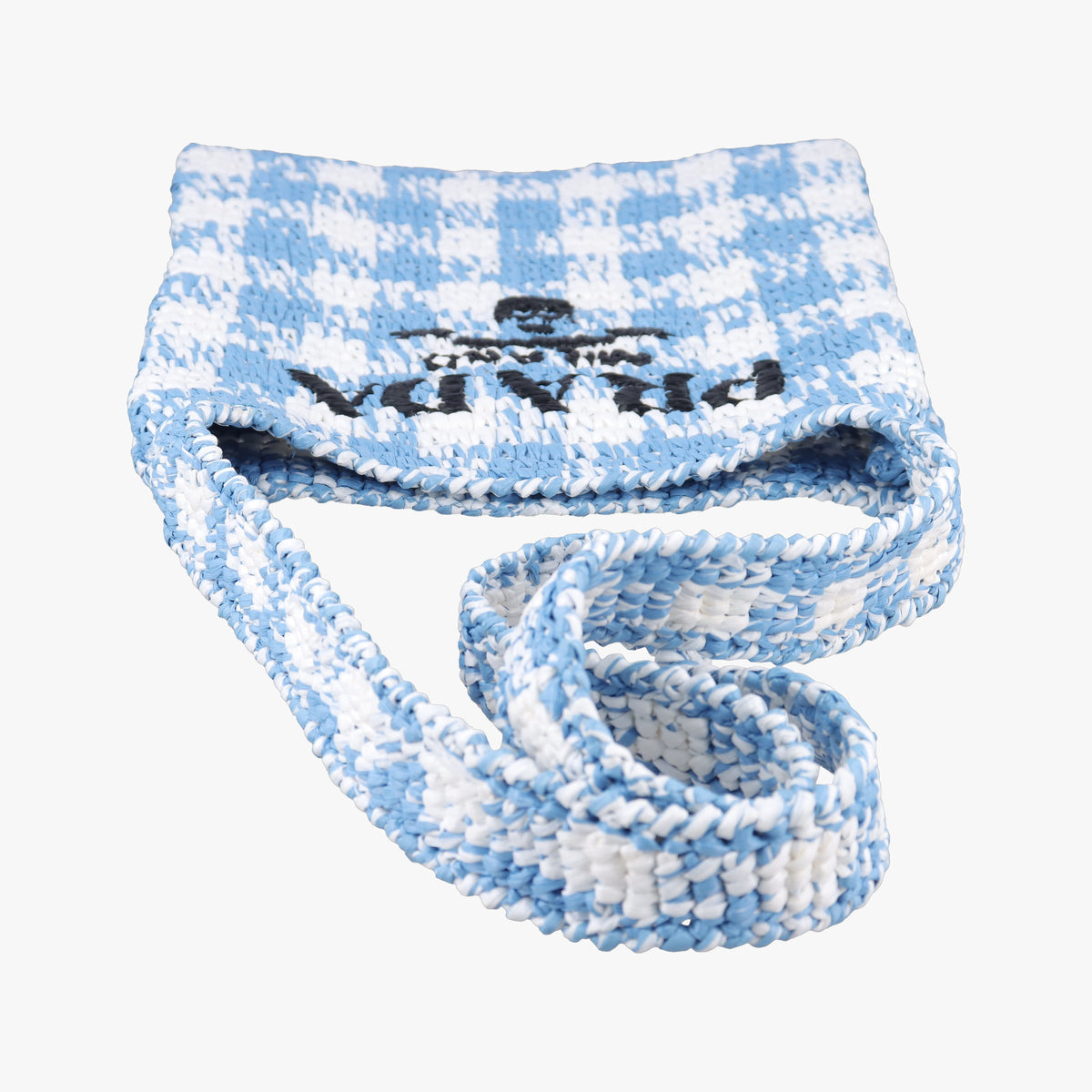 Vintage Prada Effect Crochet Blue Raffia  shoulderbag | stylenewstar
