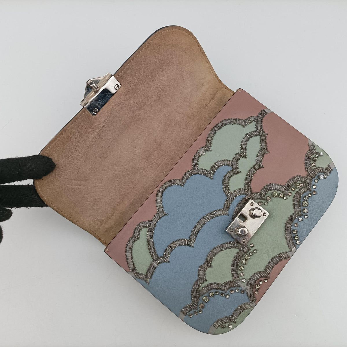 Vintage Valentino Glam lock Multicolore Leather  shoulderbag | stylenewstar