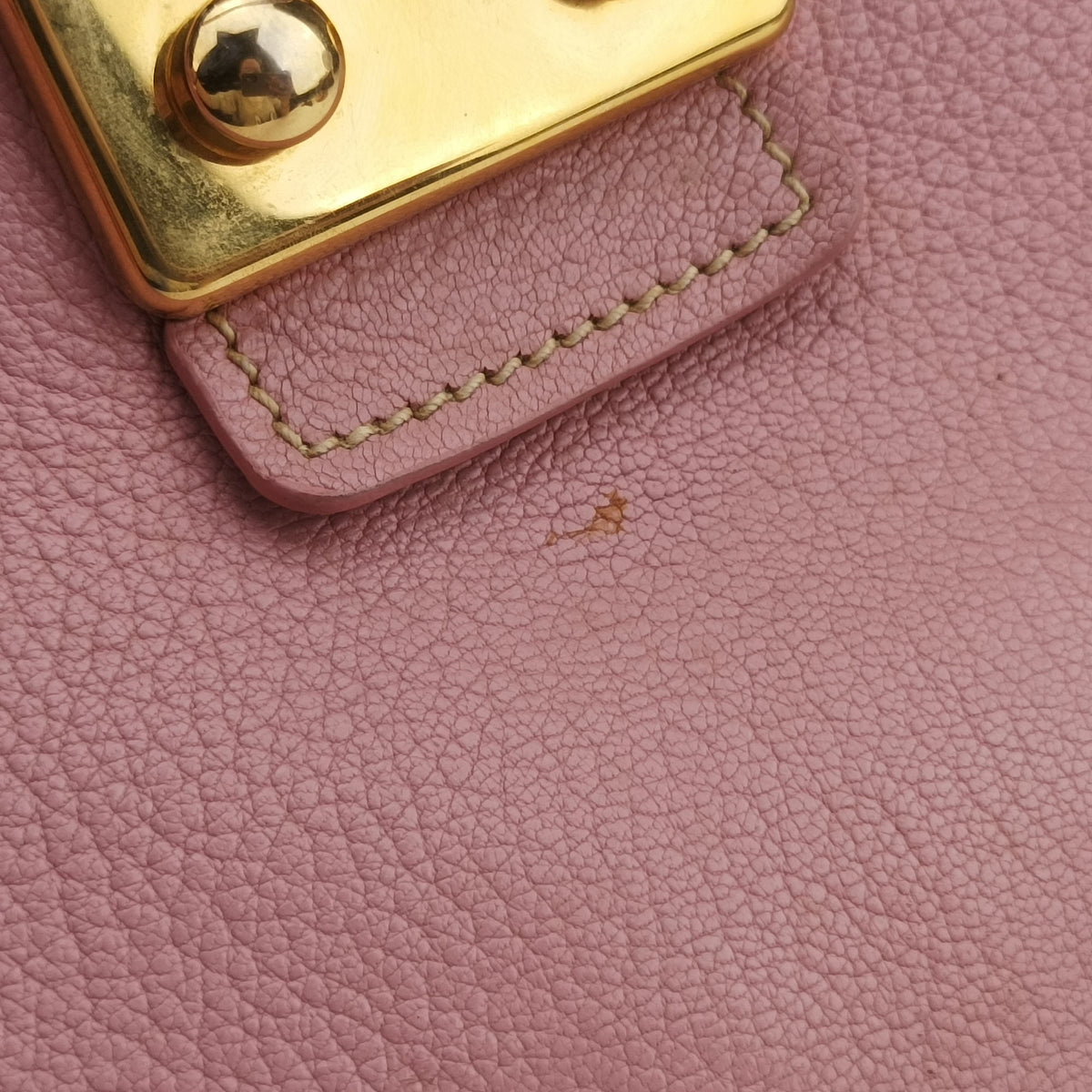 Pre-owned Miu Miu Madras Pink Leather  shoulderbag | stylenewstar