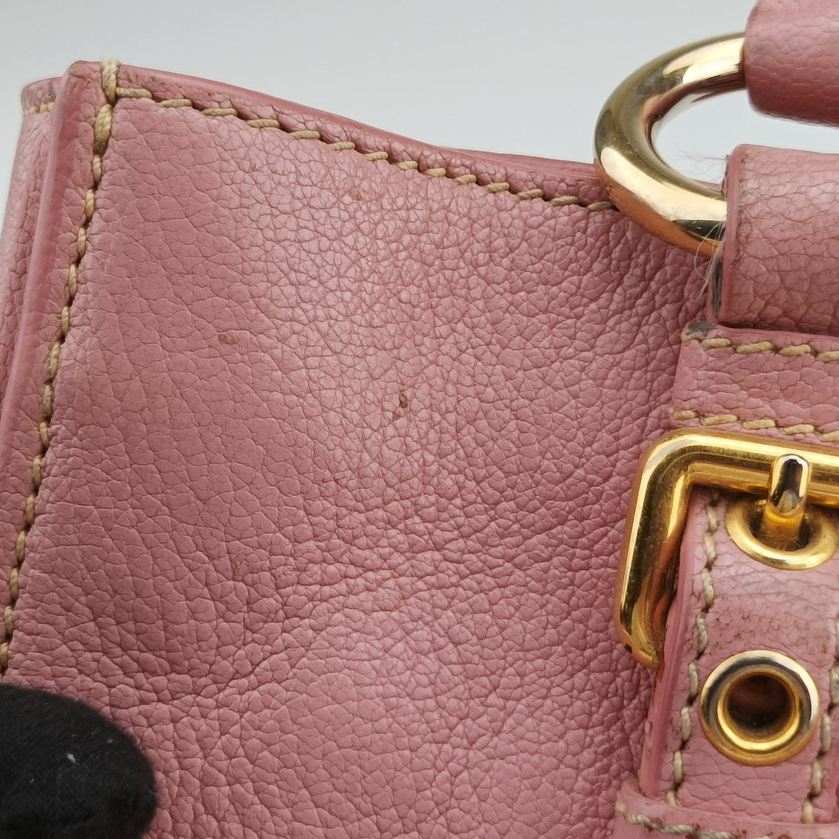 Pre-owned Miu Miu Madras Pink Leather  shoulderbag | stylenewstar