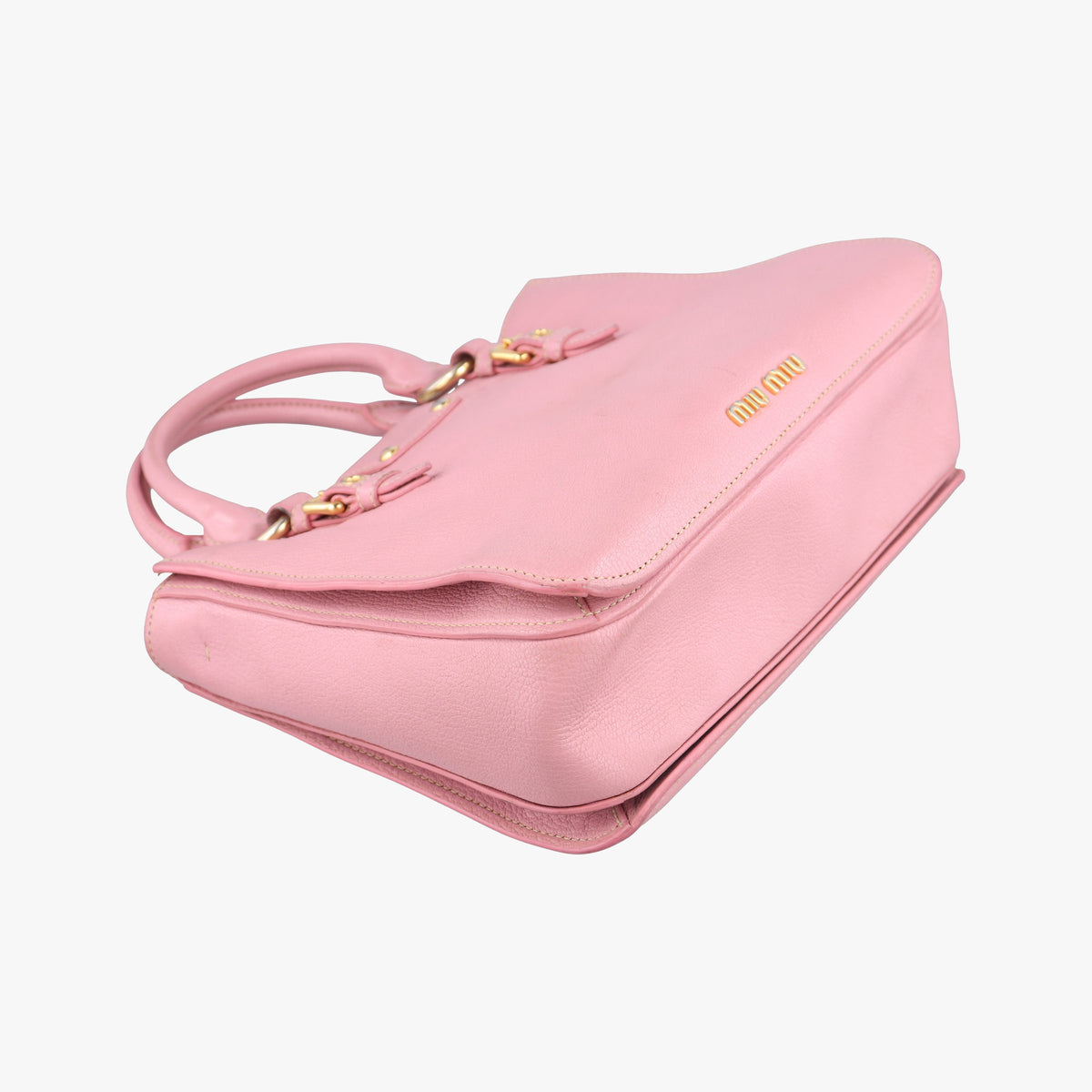 Pre-owned Miu Miu Madras Pink Leather  shoulderbag | stylenewstar