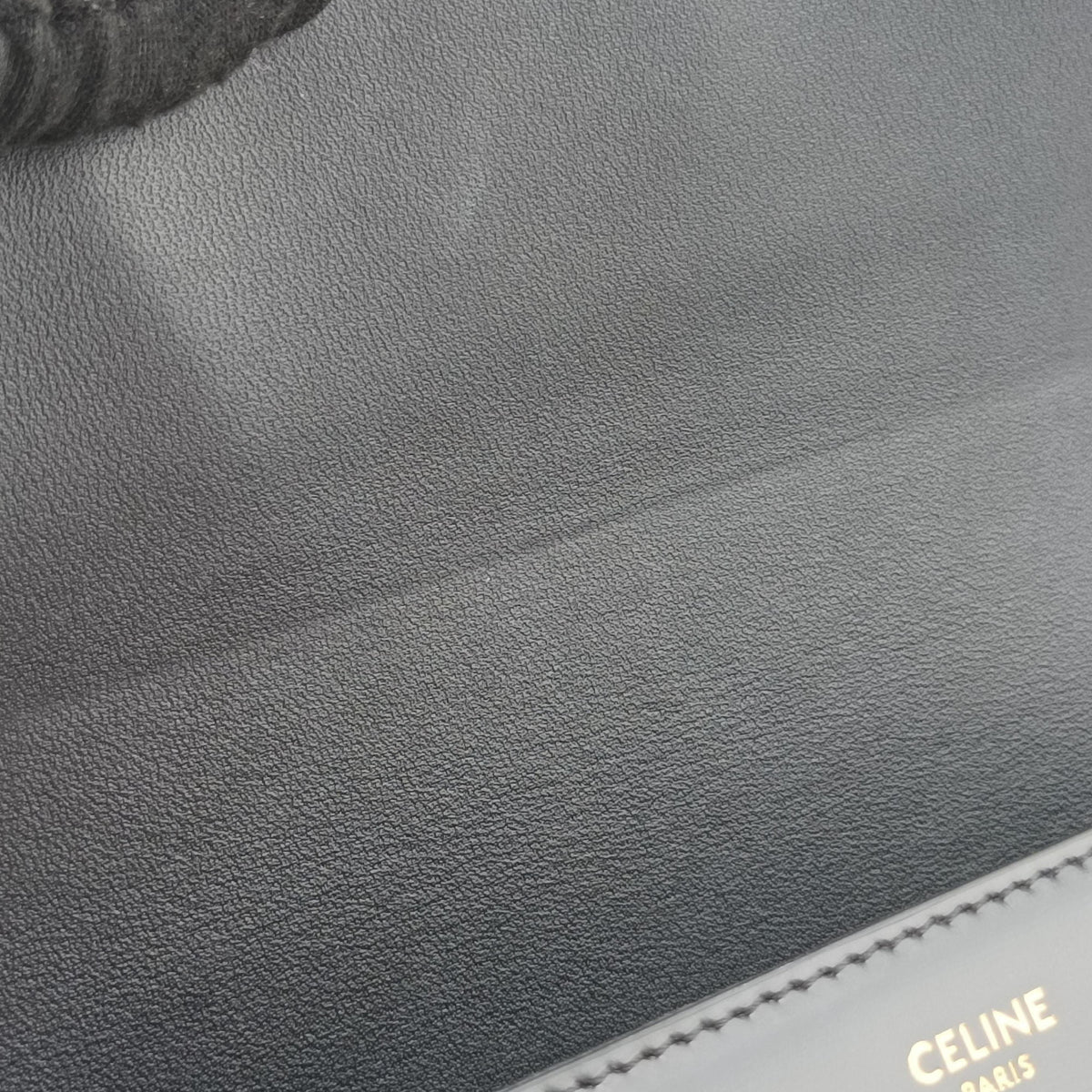 Pre-owned Celine Triomphe Black Leather  shoulderbag | stylenewstar