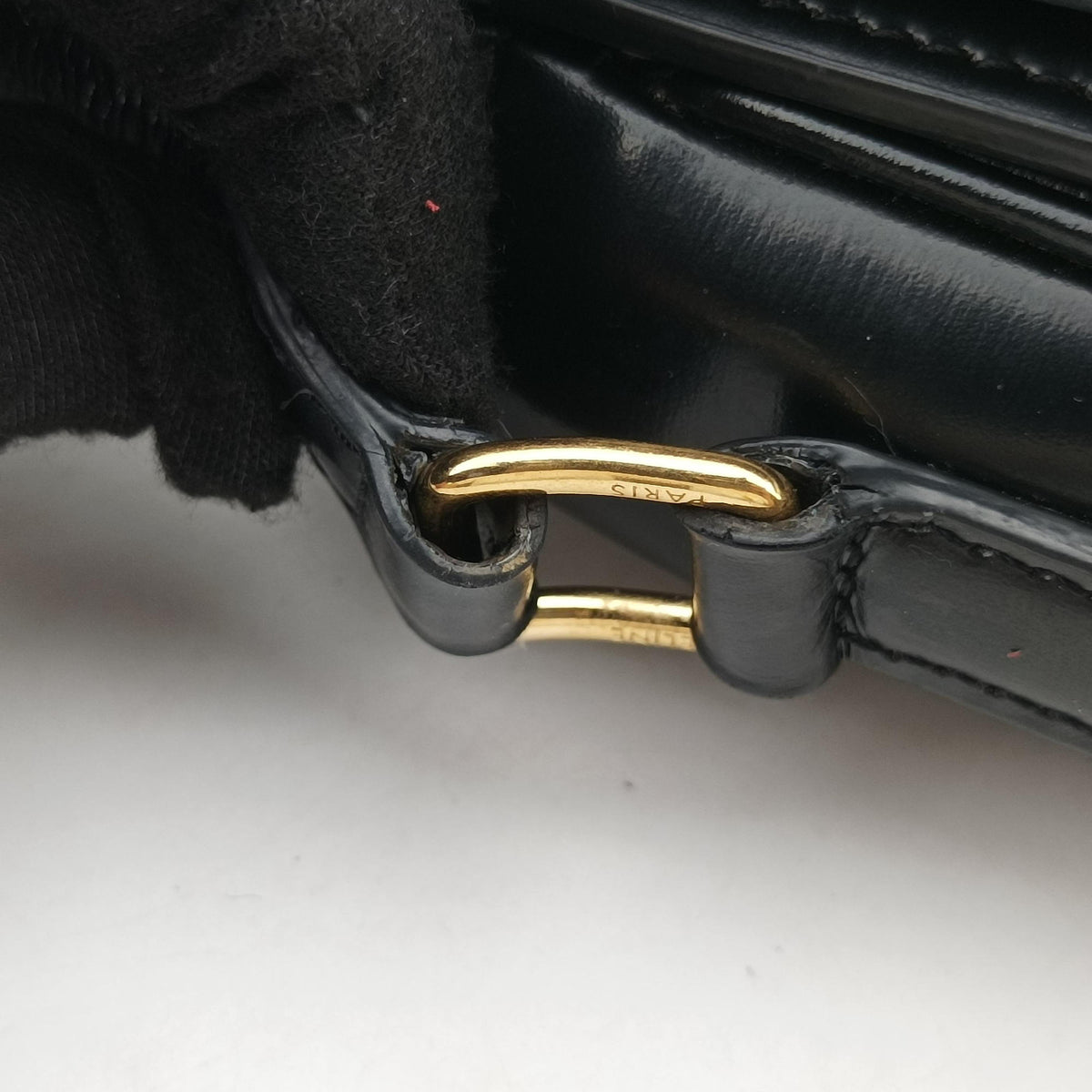Pre-owned Celine Triomphe Black Leather  shoulderbag | stylenewstar