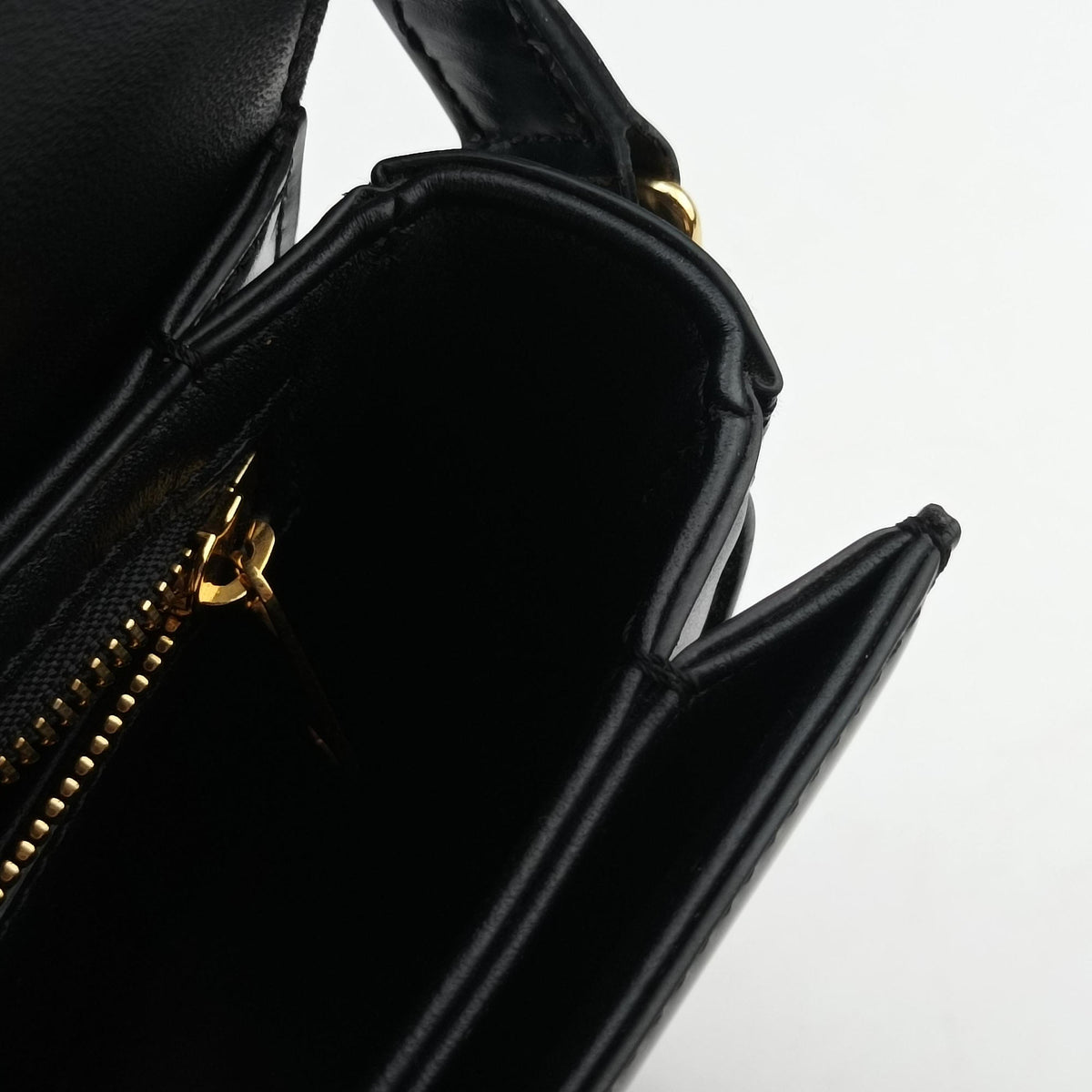 Pre-owned Celine Triomphe Black Leather  shoulderbag | stylenewstar