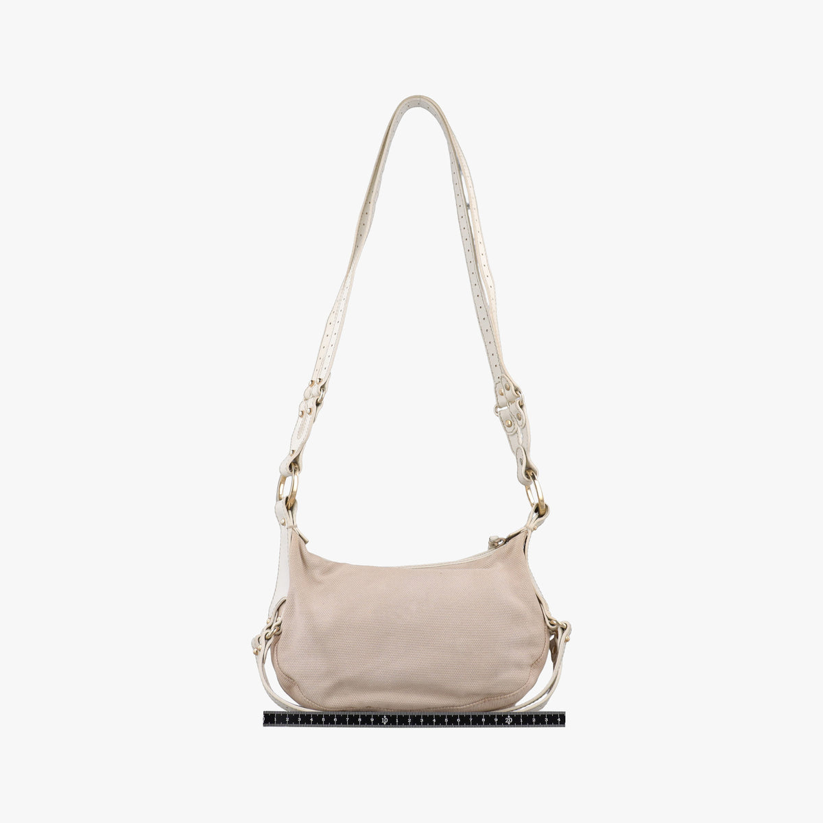 Pre-owned Fendi Knot Hobo Beige Canvas 8BT071 shoulderbag | stylenewstar