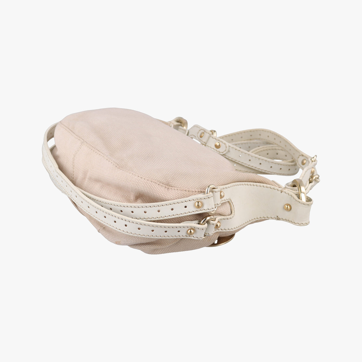 Pre-owned Fendi Knot Hobo Beige Canvas 8BT071 shoulderbag | stylenewstar