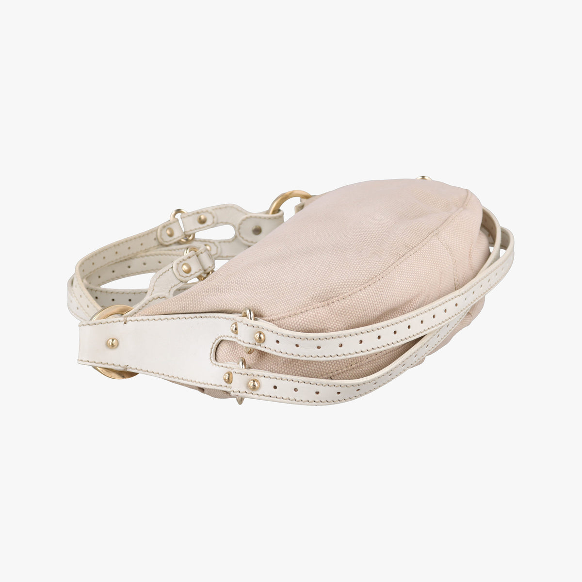 Pre-owned Fendi Knot Hobo Beige Canvas 8BT071 shoulderbag | stylenewstar