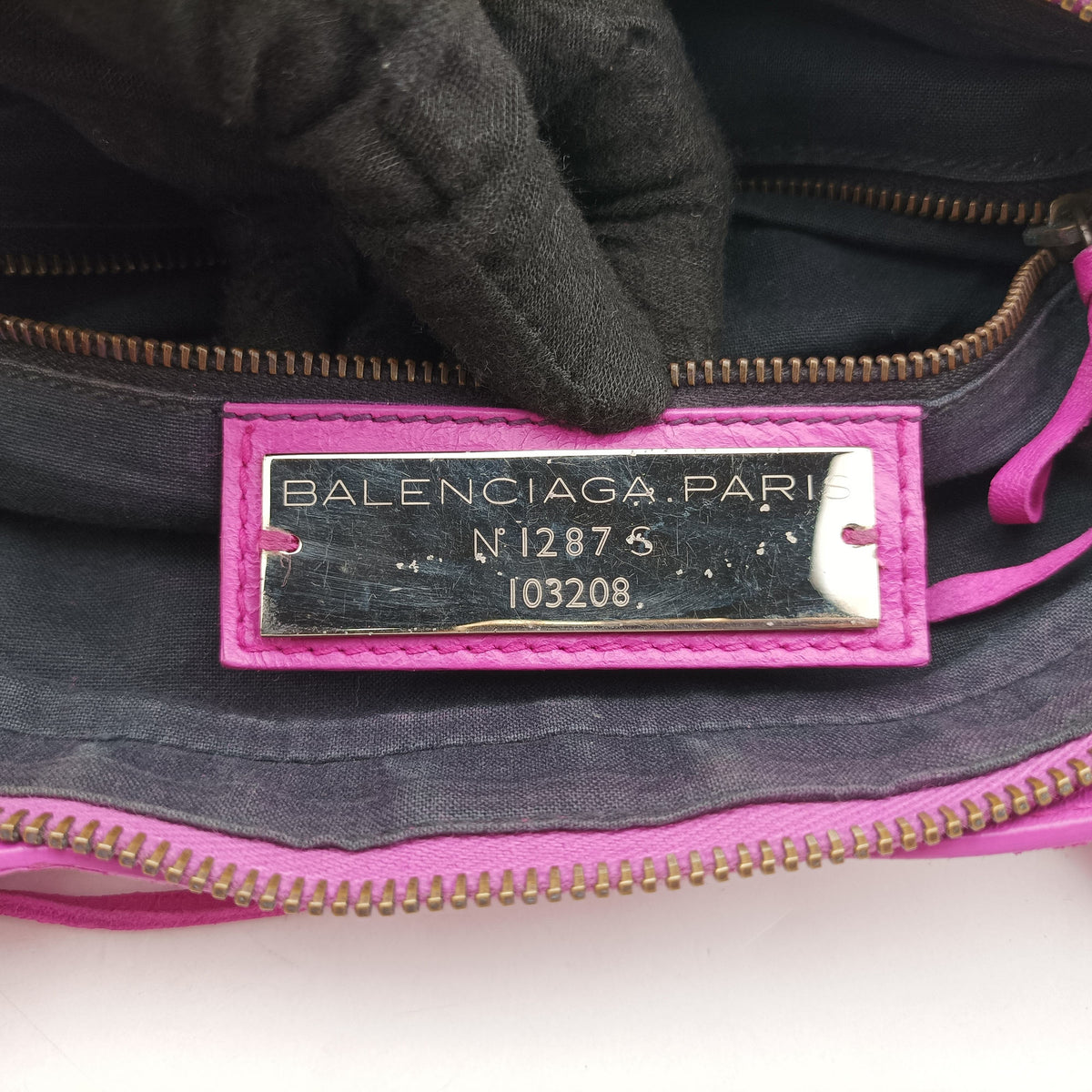 Pre-owned Balenciaga Giant City Purple lambskin  shoulderbag | stylenewstar