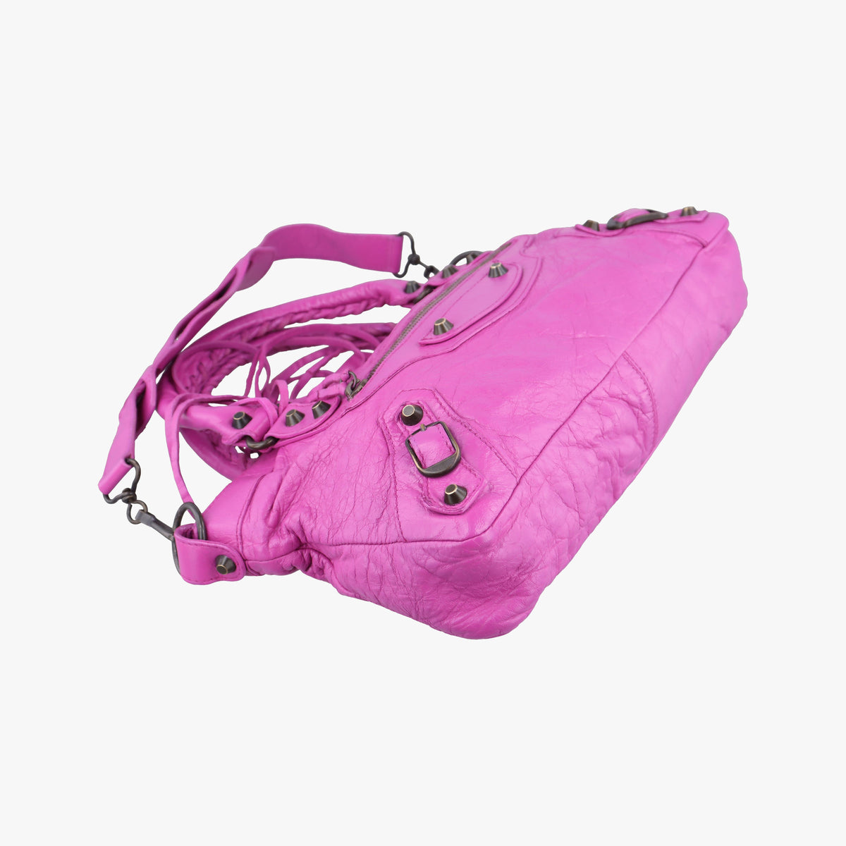 Pre-owned Balenciaga Giant City Purple lambskin  shoulderbag | stylenewstar