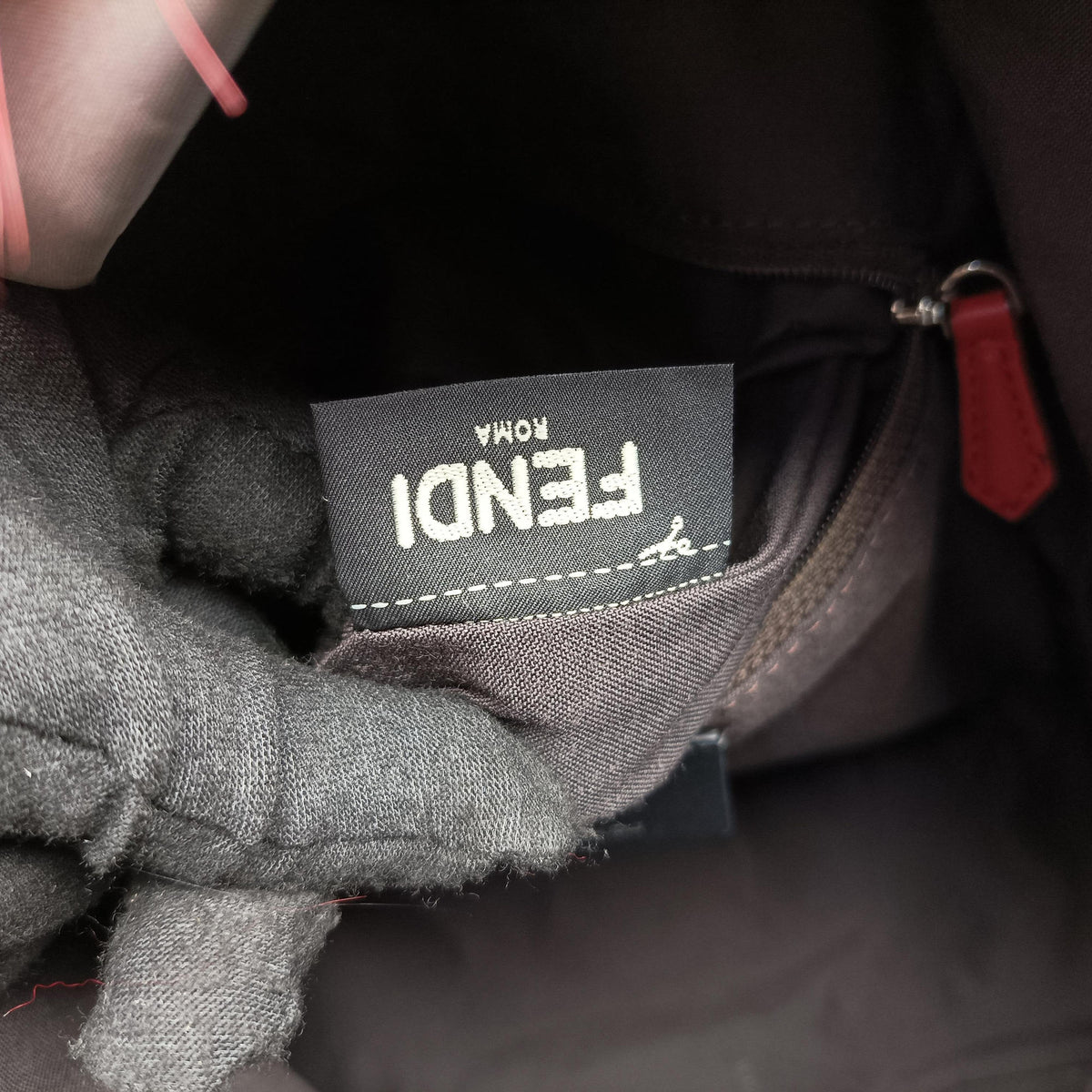 Pre-owned Fendi monster bag bugs Gray x Multicolour Nylon x leather 8BZ035 backpack/rucksack | stylenewstar