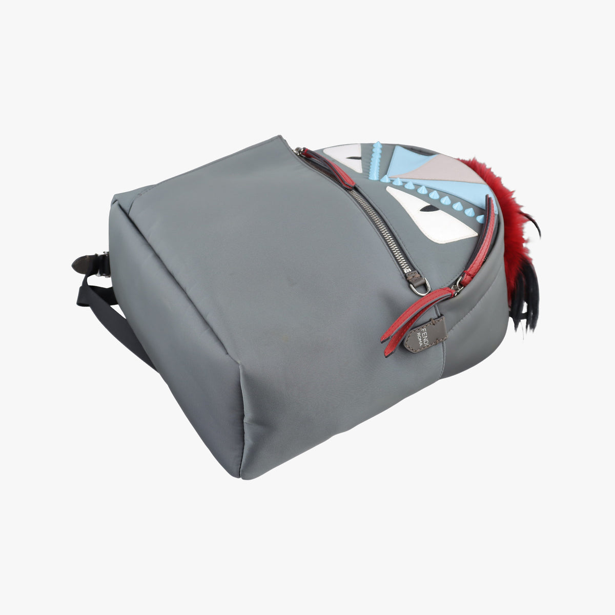 Pre-owned Fendi monster bag bugs Gray x Multicolour Nylon x leather 8BZ035 backpack/rucksack | stylenewstar