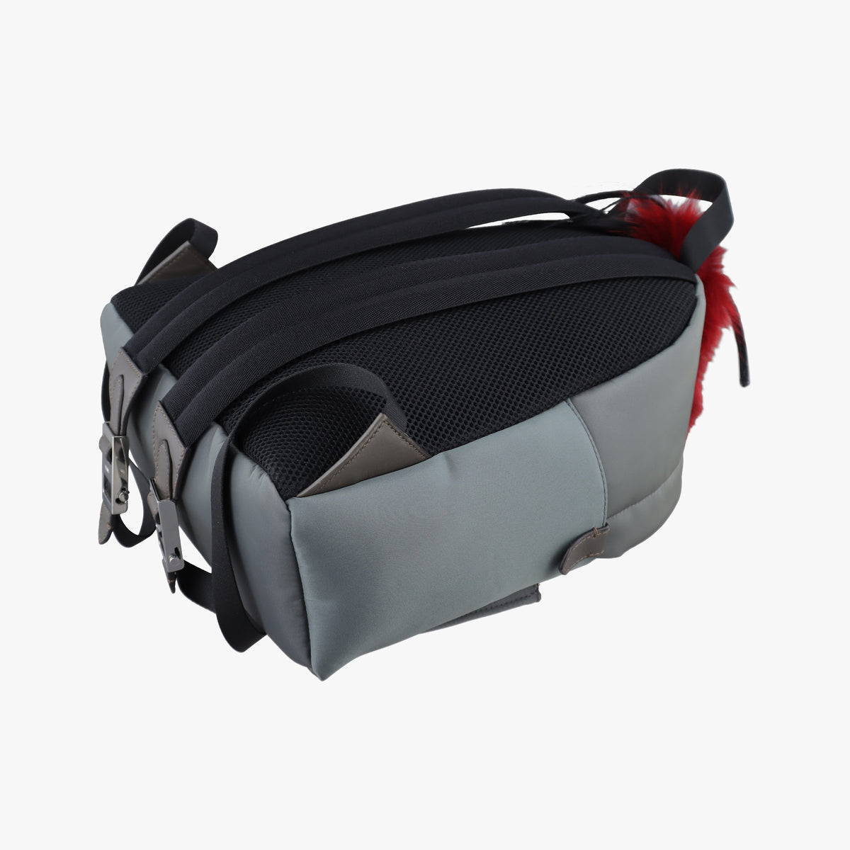 Pre-owned Fendi monster bag bugs Gray x Multicolour Nylon x leather 8BZ035 backpack/rucksack | stylenewstar