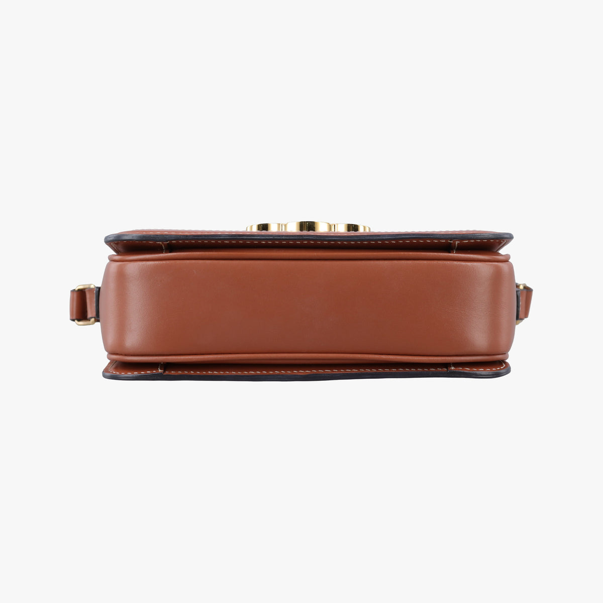 Pre-owned Celine Teen Triomphe White×brown PVC coated canvas  shoulderbag | stylenewstar