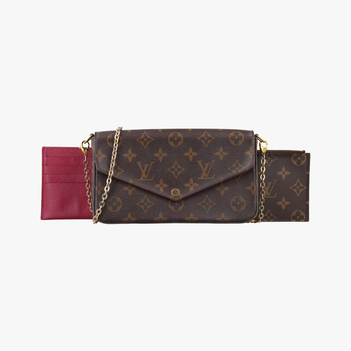 Pre-owned Louis Vuitton Pochette Felicie Brown Monogram Canvas M61276 shoulderbag | stylenewstar