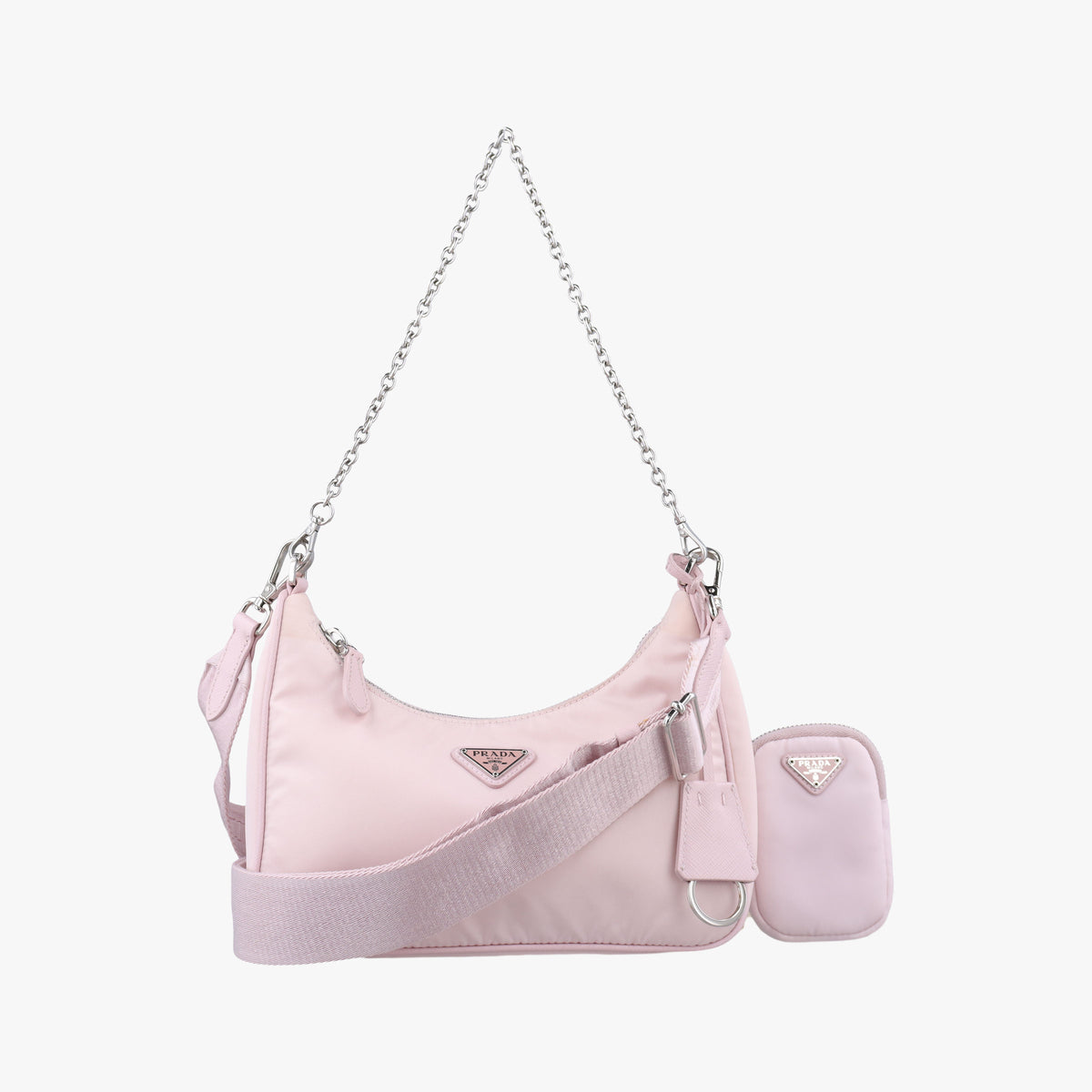 Pre-owned Prada Re-Edition 2005 Re-Nylon Pink nylon 1BH204 shoulderbag | stylenewstar