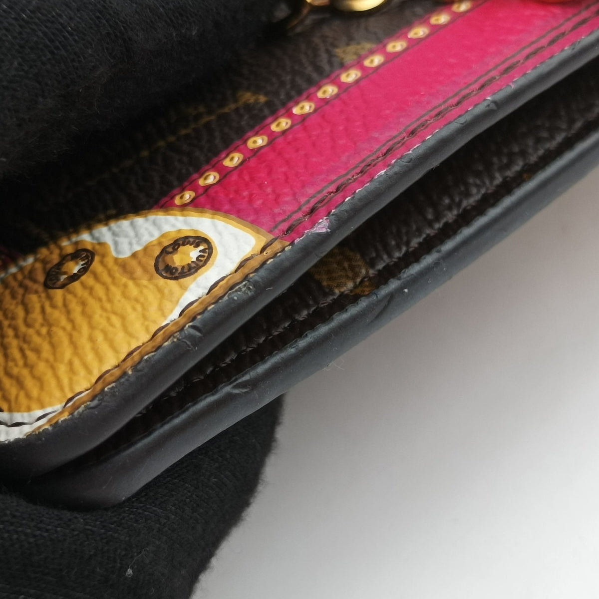 Pre-owned Louis Vuitton Pochette Weekend brown×Fuchsia Pink Monogram Canvas M62456 shoulderbag | stylenewstar