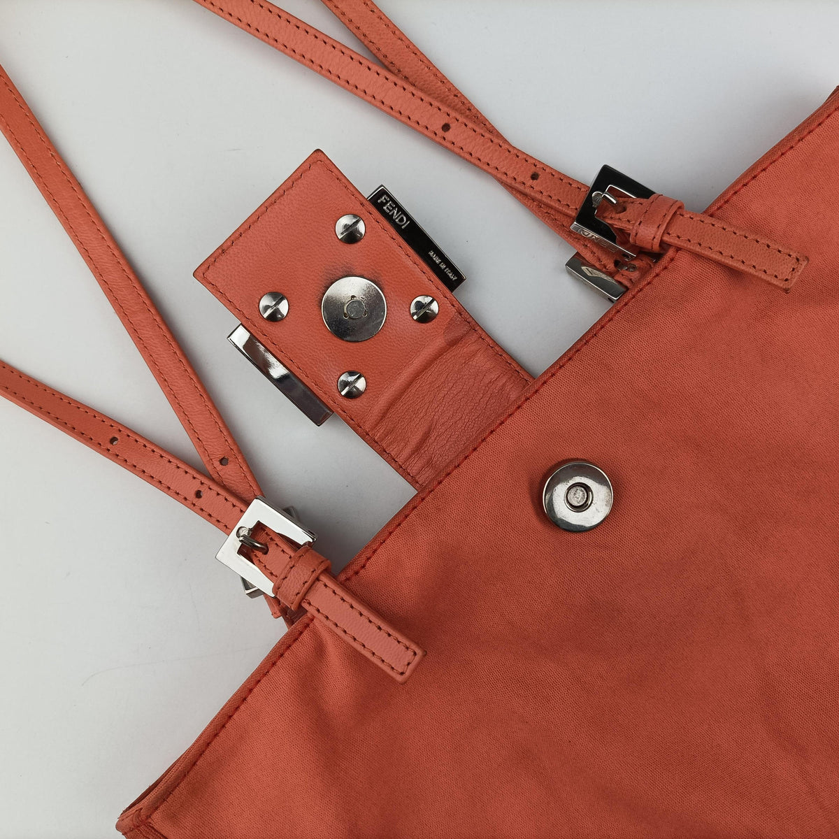 Pre-owned Fendi Tote Bag Orange cloth 2348 2 shoulderbag | stylenewstar