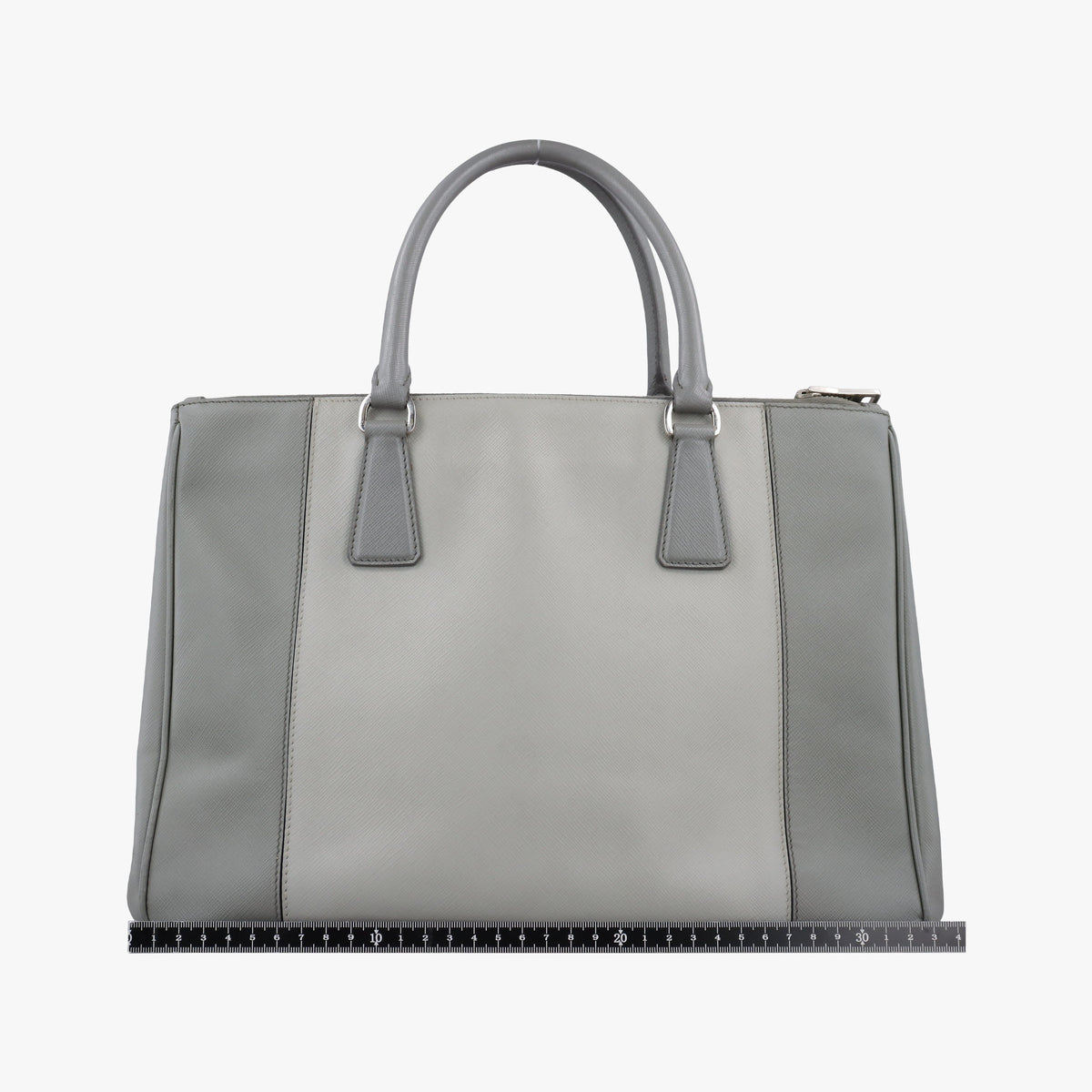 Pre-owned Prada Galleria Grey SAFFIANO Leather B2274C shoulderbag | stylenewstar