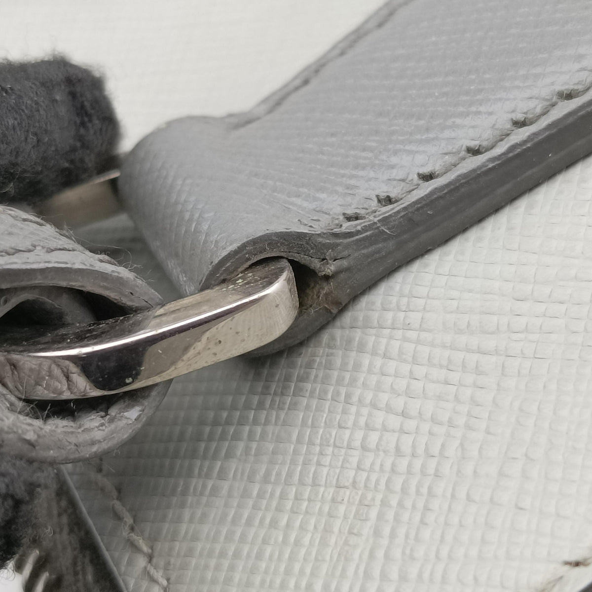 Pre-owned Prada Galleria Grey SAFFIANO Leather B2274C shoulderbag | stylenewstar