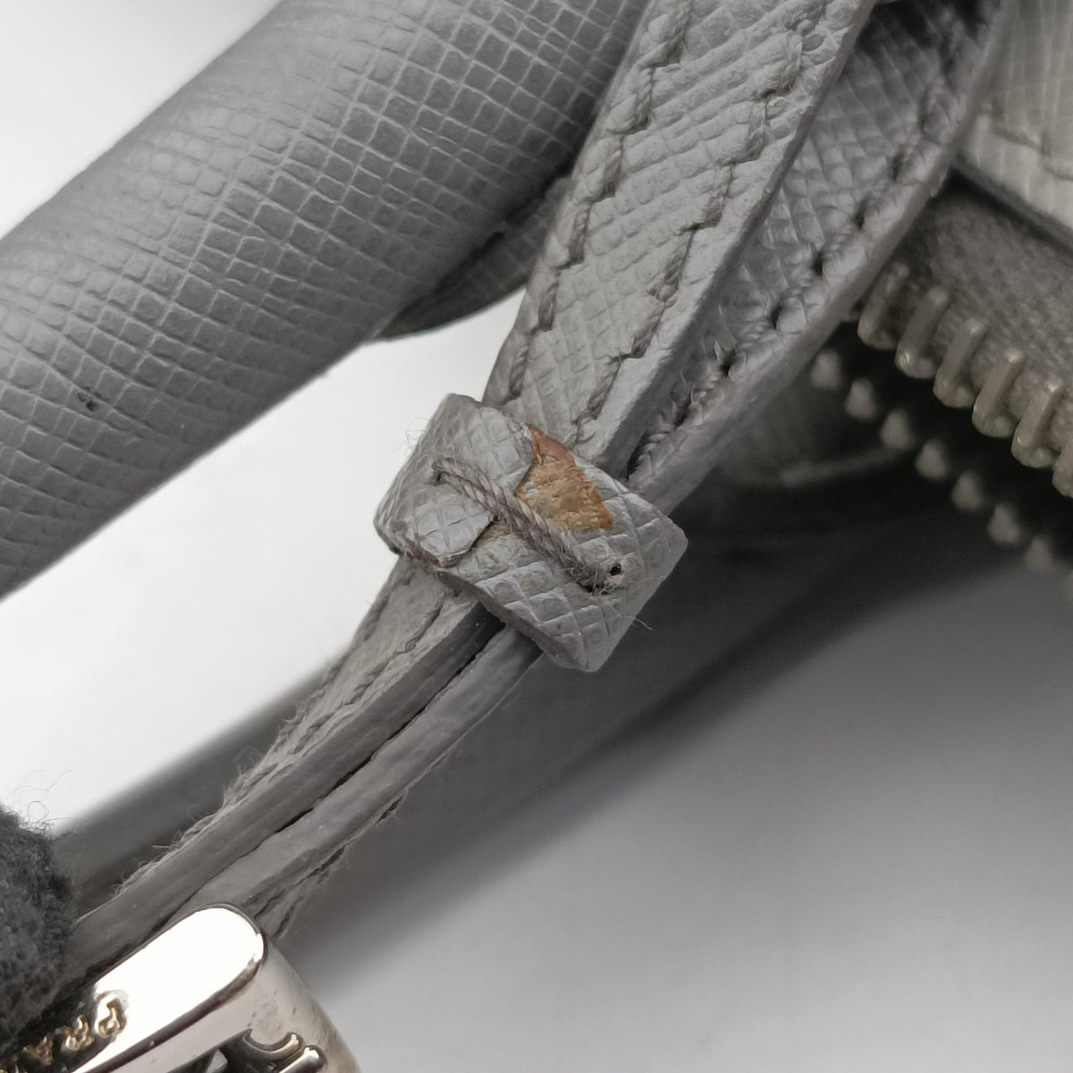 Pre-owned Prada Galleria Grey SAFFIANO Leather B2274C shoulderbag | stylenewstar