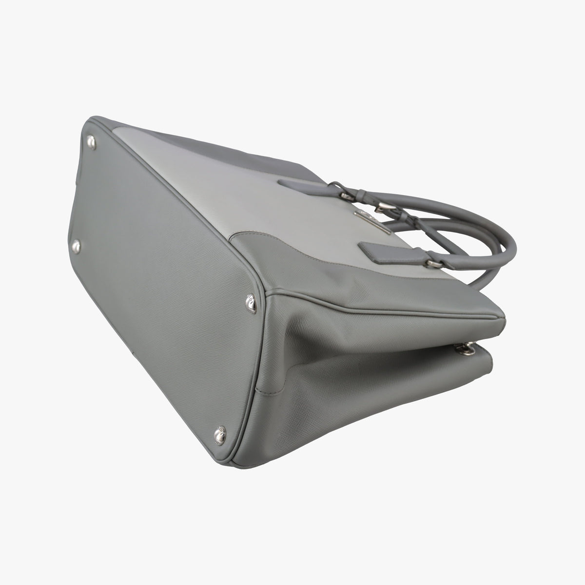 Pre-owned Prada Galleria Grey SAFFIANO Leather B2274C shoulderbag | stylenewstar