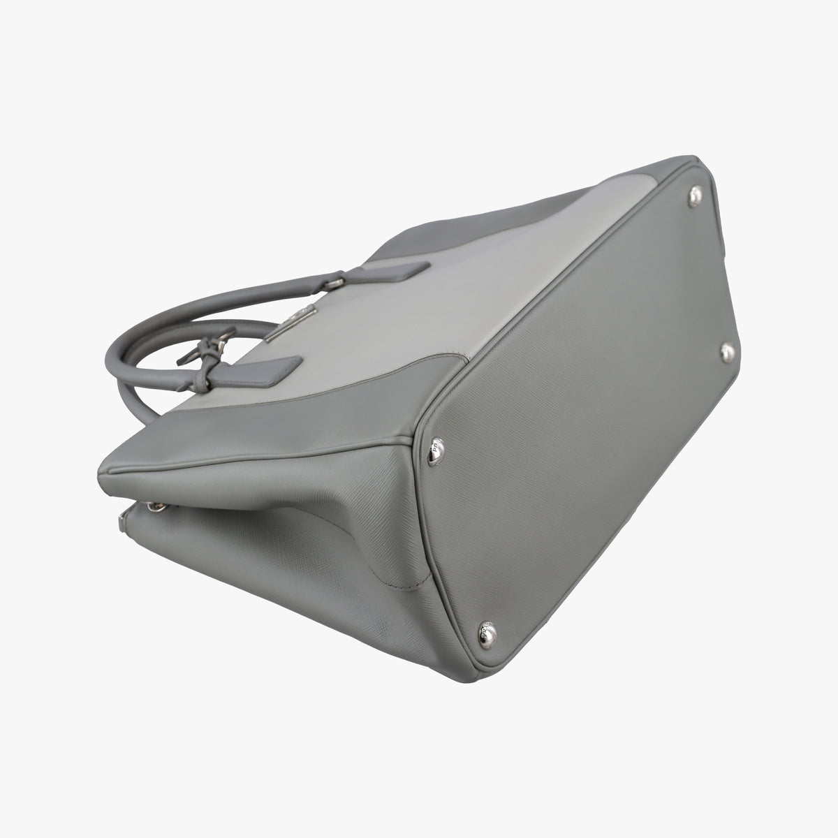 Pre-owned Prada Galleria Grey SAFFIANO Leather B2274C shoulderbag | stylenewstar