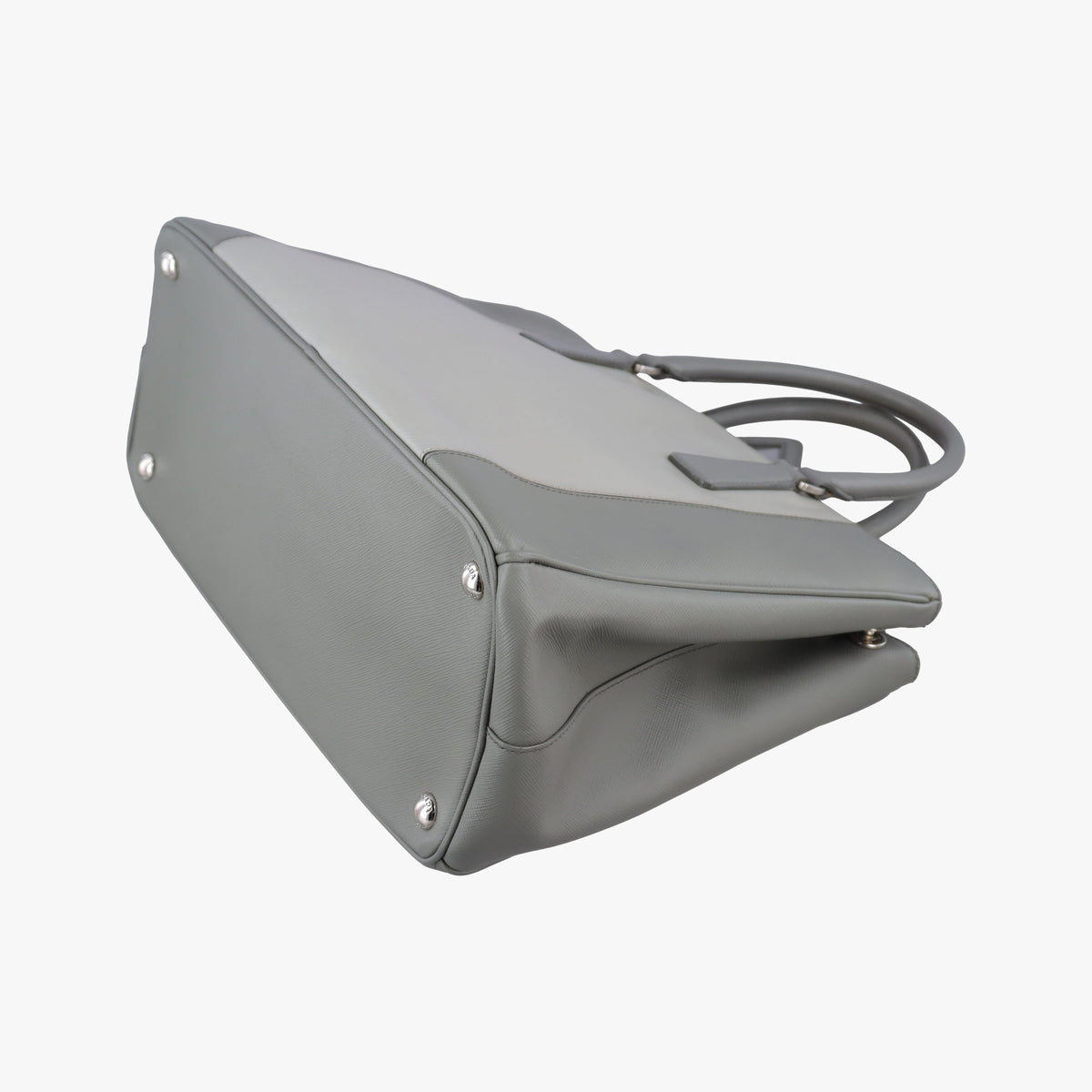 Pre-owned Prada Galleria Grey SAFFIANO Leather B2274C shoulderbag | stylenewstar