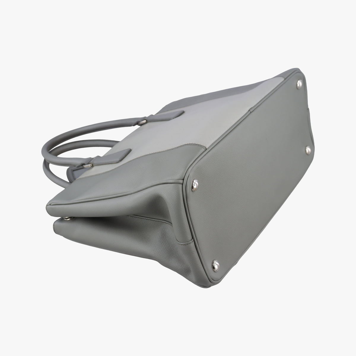 Pre-owned Prada Galleria Grey SAFFIANO Leather B2274C shoulderbag | stylenewstar