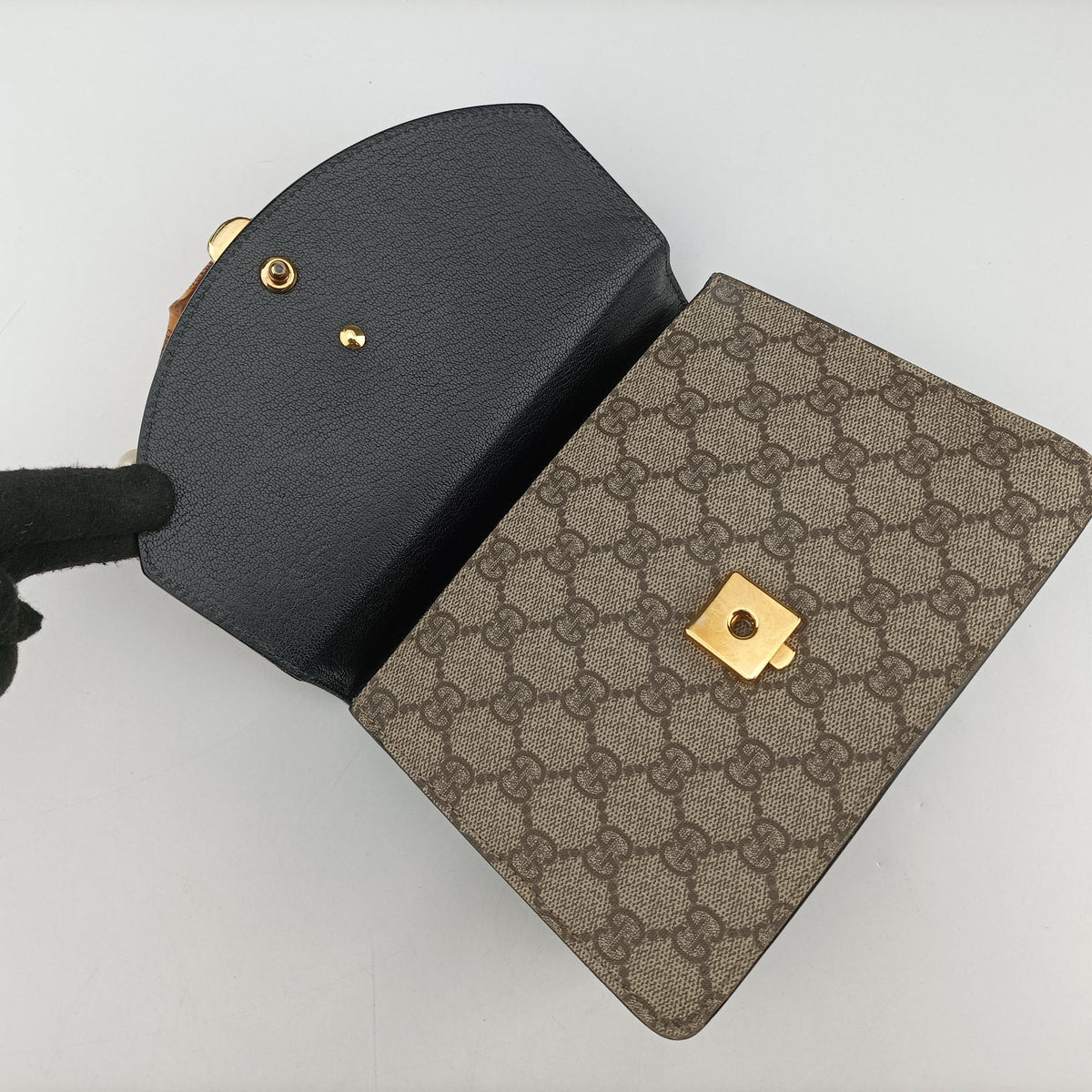 Pre-owned Gucci Fox Brooch Bamboo Beige×Multicolour PVC coated canvas×Leather 466428 shoulderbag | stylenewstar