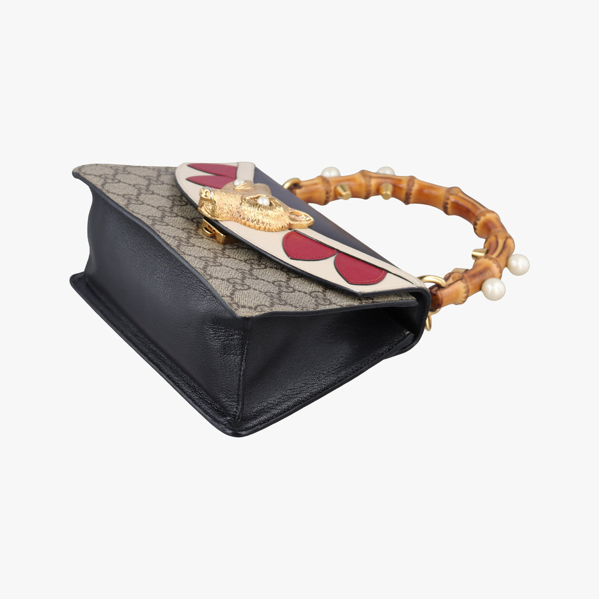 Pre-owned Gucci Fox Brooch Bamboo Beige×Multicolour PVC coated canvas×Leather 466428 shoulderbag | stylenewstar