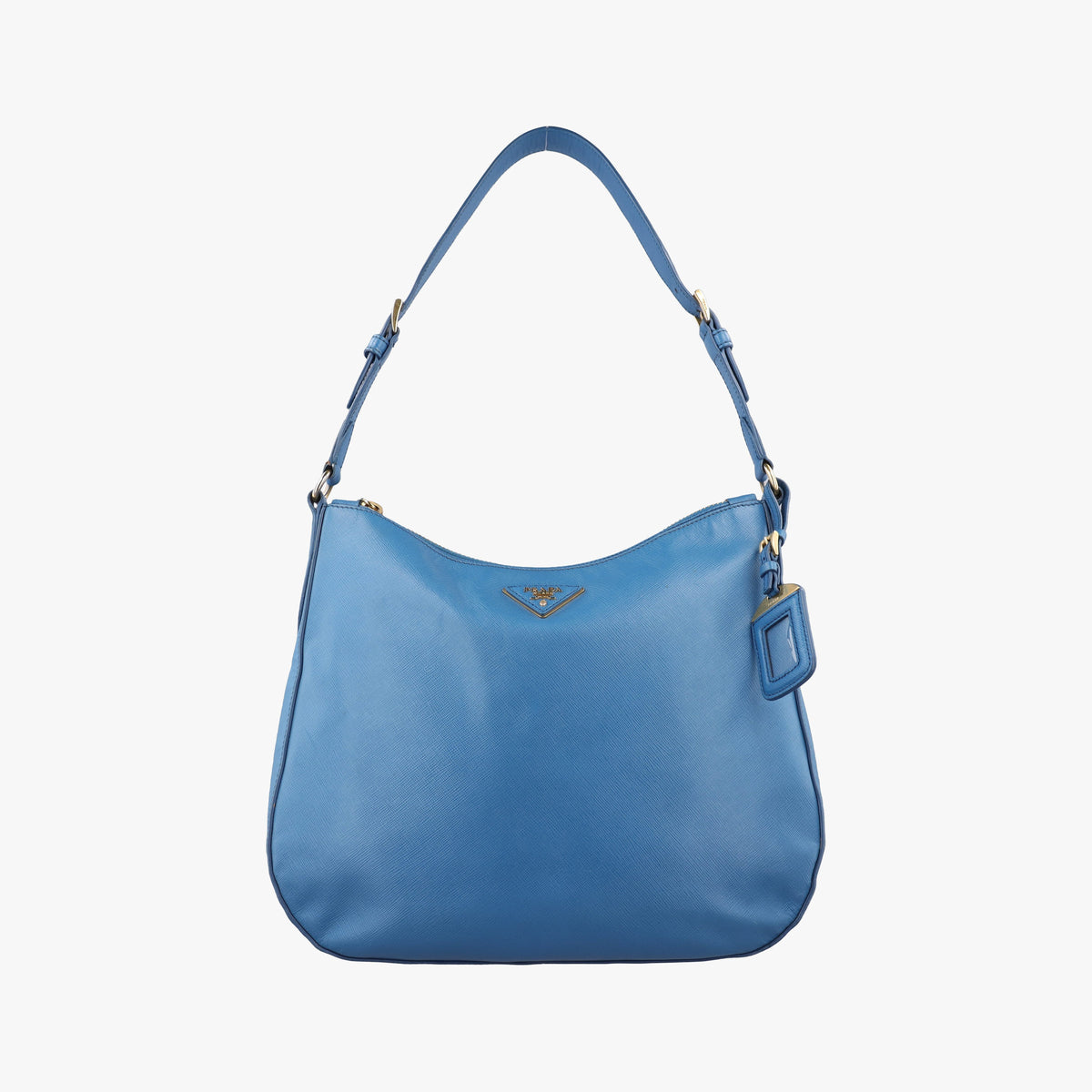 Pre-owned Prada Hobo Blue Saffiano leather  shoulderbag | stylenewstar