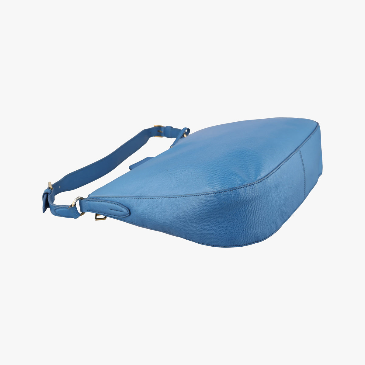 Pre-owned Prada Hobo Blue Saffiano leather  shoulderbag | stylenewstar