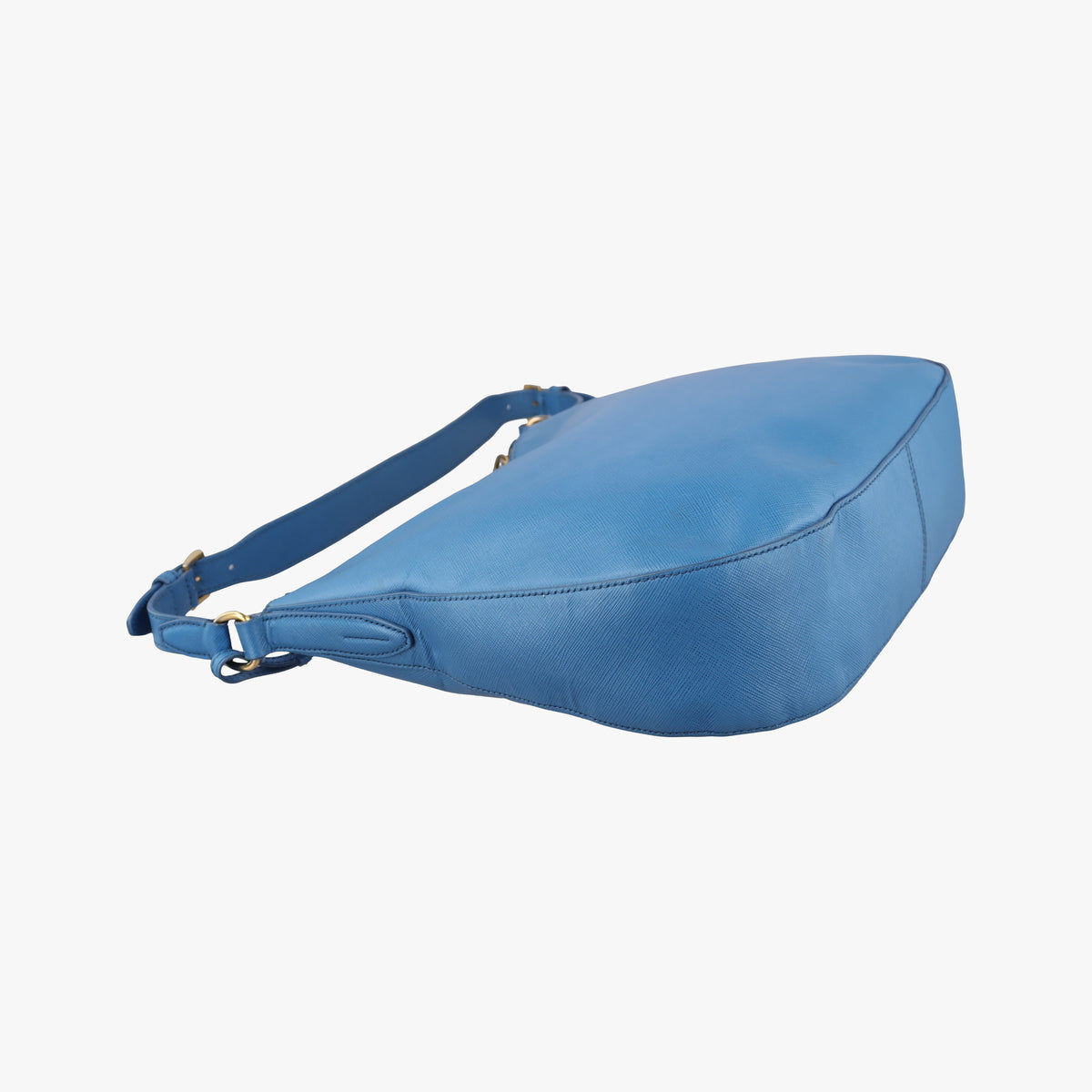 Pre-owned Prada Hobo Blue Saffiano leather  shoulderbag | stylenewstar
