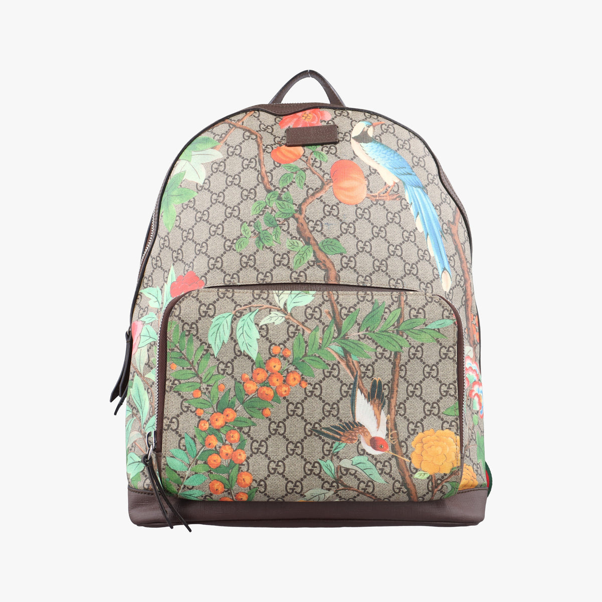 Pre-owned Gucci GG Supreme Bengal Brown×Multicolour PVC coated canvas×Leather 428027 backpack/rucksack | stylenewstar