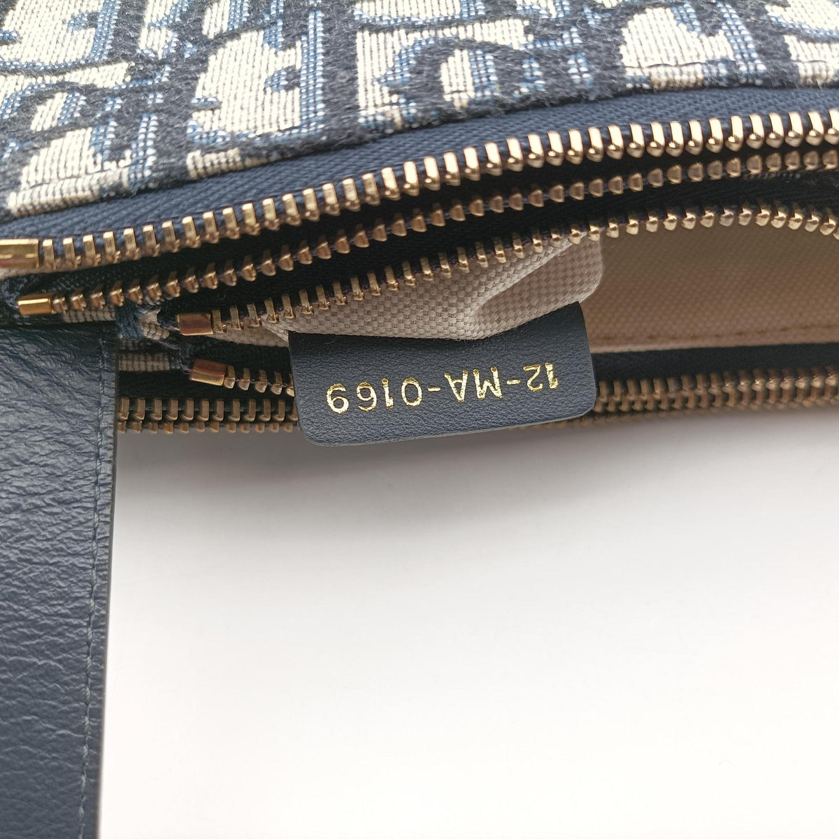 Secondhand Christian Dior Saddle Navy Jacquard×Leather  shoulderbag | stylenewstar