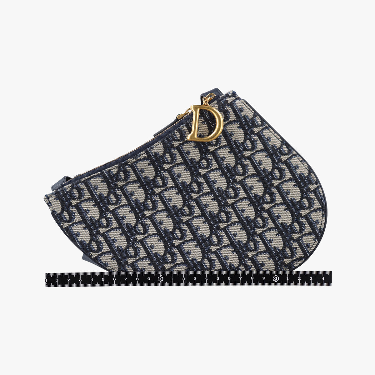Secondhand Christian Dior Saddle Navy Jacquard×Leather  shoulderbag | stylenewstar
