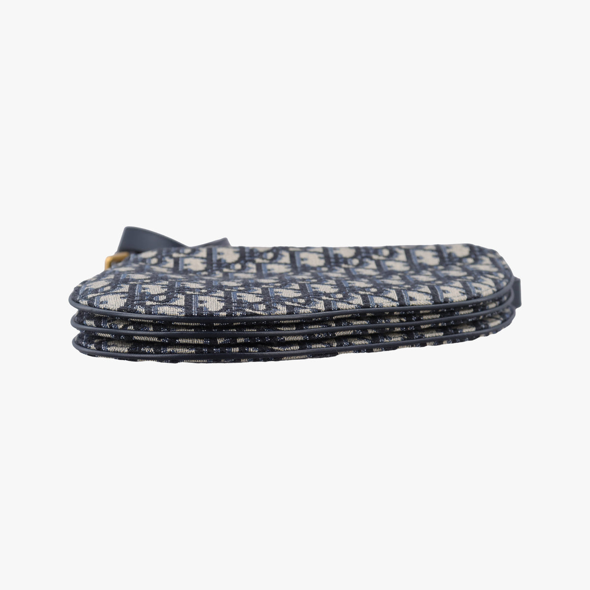 Secondhand Christian Dior Saddle Navy Jacquard×Leather  shoulderbag | stylenewstar