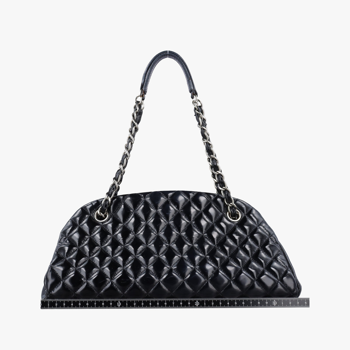 Pre-owned Chanel Mademoiselle Bowling Black Patent leather A50558 shoulderbag | stylenewstar