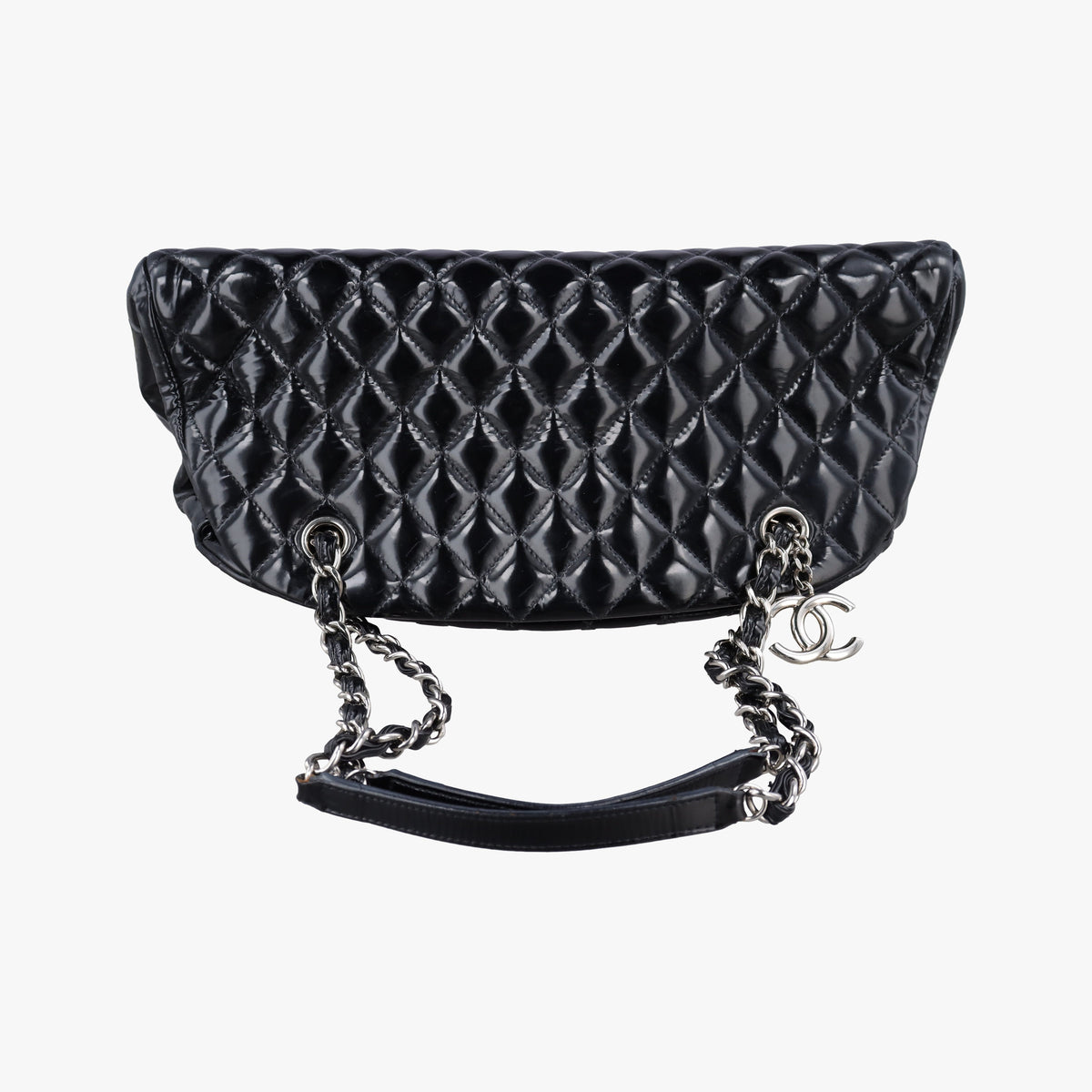 Pre-owned Chanel Mademoiselle Bowling Black Patent leather A50558 shoulderbag | stylenewstar