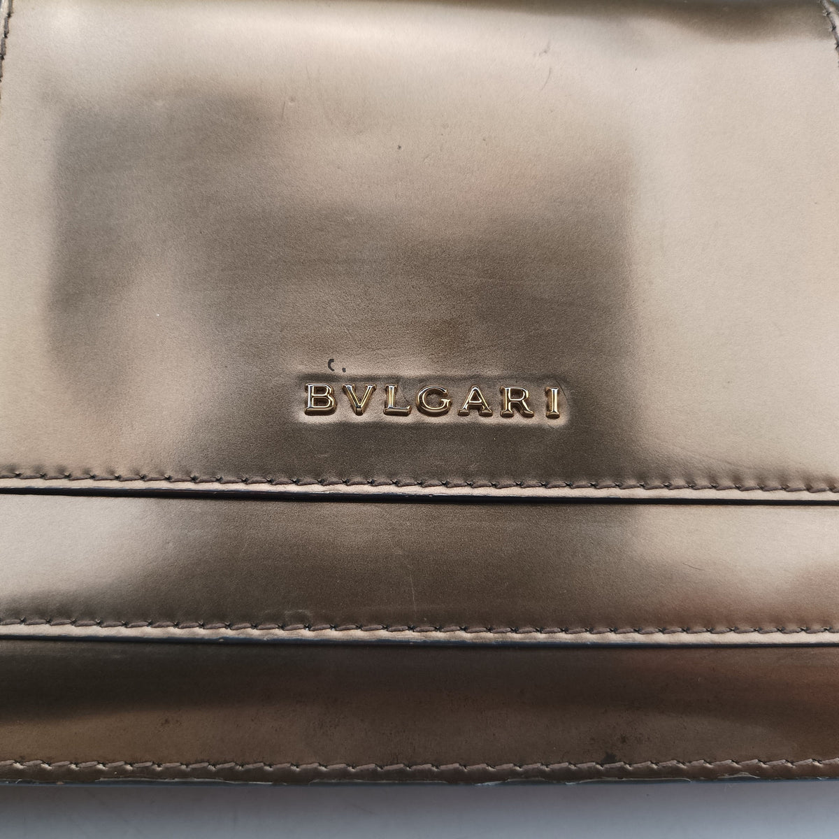 Vintage Bvlgari SERPENTI FOREVER Golden Patent Leather  shoulderbag | stylenewstar