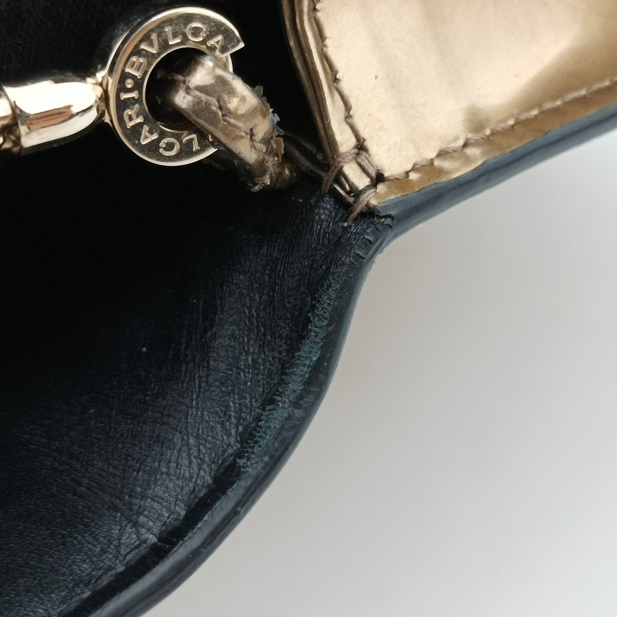 Vintage Bvlgari SERPENTI FOREVER Golden Patent Leather  shoulderbag | stylenewstar