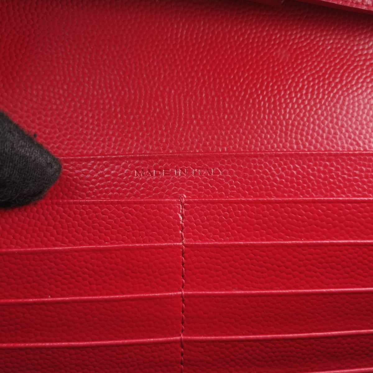 Vintage Yves Saint Laurent MONOGRAM Red Leather 377828 shoulderbag | stylenewstar